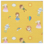 Wizard of Oz Characters on yellow brick road Fabric