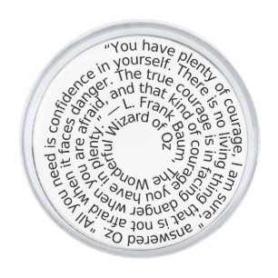 Wizard of Oz courage quote lapel pin