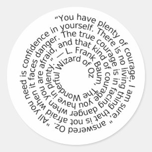 Wizard of Oz courage quote sticker