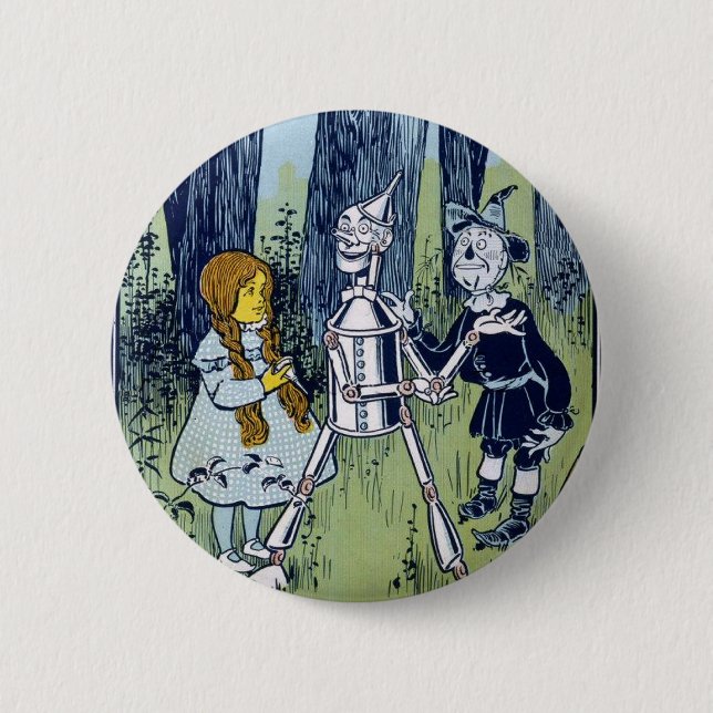 Wizard of Oz Dorothy Tin Woodsman Scarecrow Button (Front)
