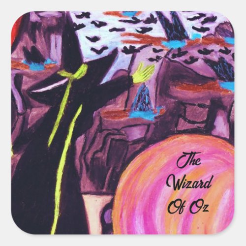 WIZARD OF OZ FLY FLY FLY  SQUARE STICKER