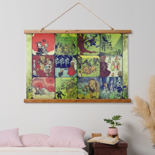 Wizard of Oz Illustrations Storybook Collage  Hanging Tapestry