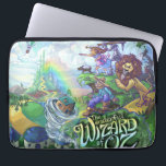 Wizard of Oz Laptop Sleeve<br><div class="desc">The Wonderful Wizard of Oz artwork by Traci Van Wagoner is a fun and colorful depiction of L. Frank Baum's The Wonderful Wizard of Oz published in 1900 with the tornado spinning the house out of a book and into the land of Oz with Dorothy, Toto, Cowardly Lion, Tin Man,...</div>