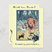 Wizard of Oz Lion, Boy Birthday Party Invitation (Front/Back)
