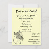 Wizard of Oz Lion, Boy Birthday Party Invitation (Back)