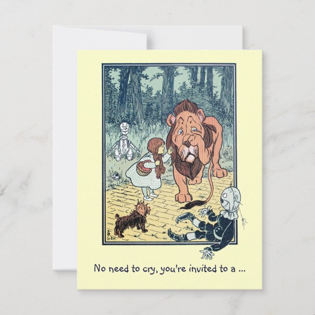 Wizard of Oz Lion, Boy Birthday Party Invitation (Front)