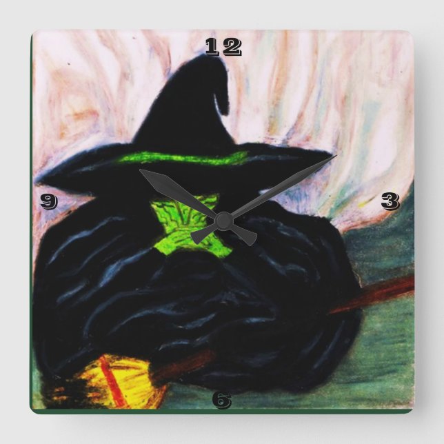 WIZARD OF OZ MELTING WITCH SQUARE WALL CLOCK (Front)
