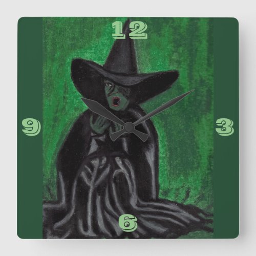 WIZARD OF OZ MELTING WITCH SQUARE WALL CLOCK