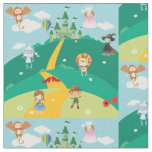 Wizard of Oz on Emerald City Background Fabric