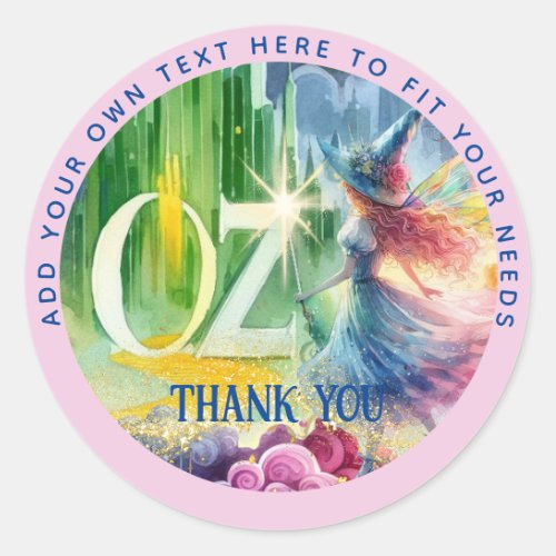 Wizard of Oz Party Thank You Good Witch Classic Round Sticker