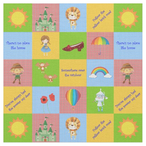 Wizard of Oz Quilt Blocks Red/Green Fabric
