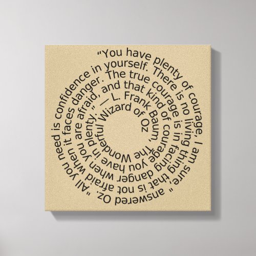 Wizard of Oz spiral courage quote wall art