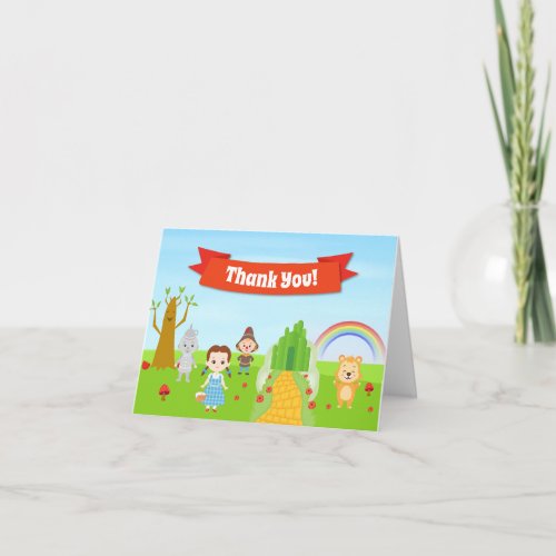 Wizard Of Oz Thank You Card Folded Note Card