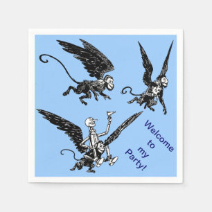 Wizard of Oz, Tin Man Custom Children's Party Paper Napkins
