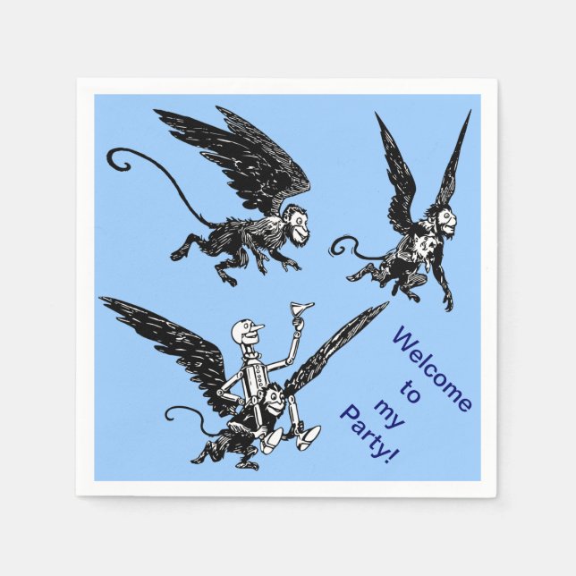 Wizard of Oz, Tin Man Custom Children's Party Paper Napkins (Front)