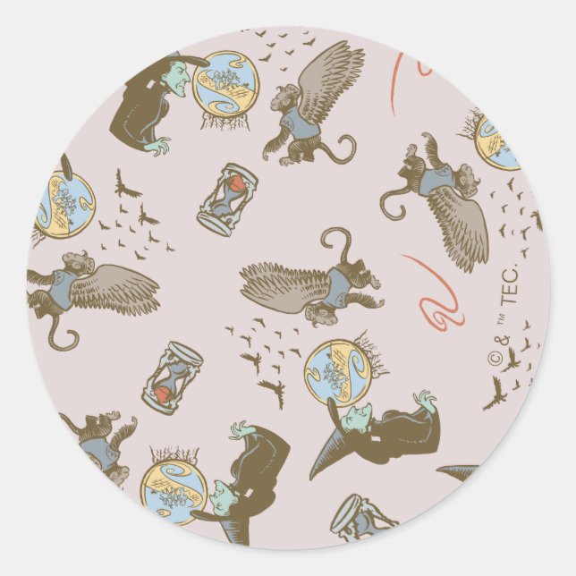 Wizard of Oz™ Wicked Witch™ Crystal Ball Pattern Classic Round Sticker (Front)