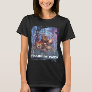 Wizard of Paws Fantasy Wizard Cat Design T-Shirt