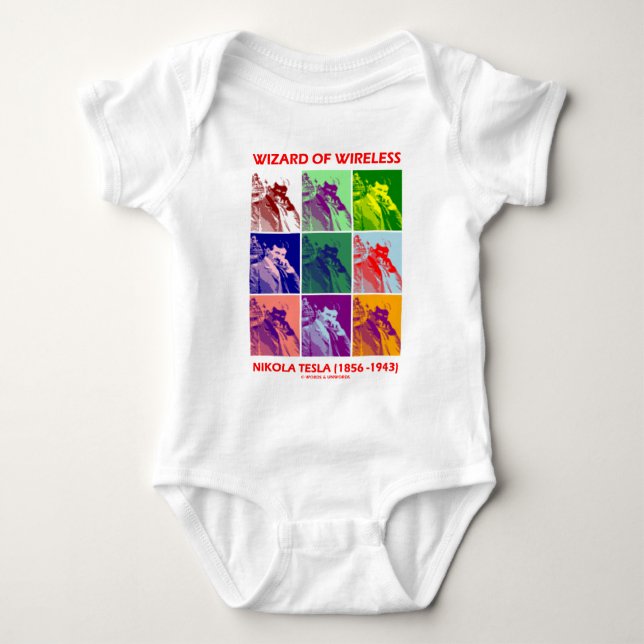 Wizard Of Wireless (Nikola Tesla Nine Pictures) Baby Bodysuit (Front)