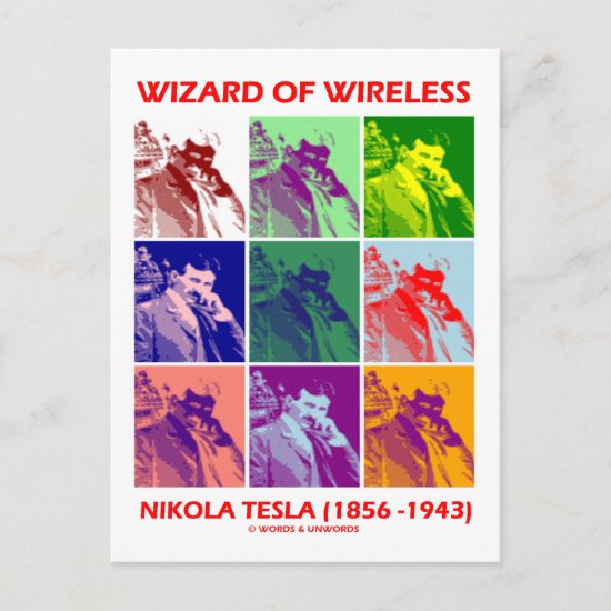 Wizard Of Wireless (Nikola Tesla Nine Pictures) Postcard
