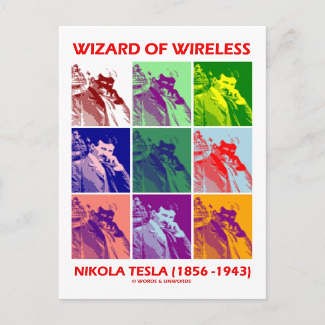 Wizard Of Wireless (Nikola Tesla Nine Pictures) Postcard (Front)