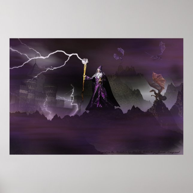 Wizard on the Mountain Poster By Michelle Wilder (Front)