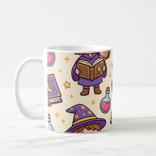 Wizard Owl Magic Mug – Cute Fantasy Pattern (Left)