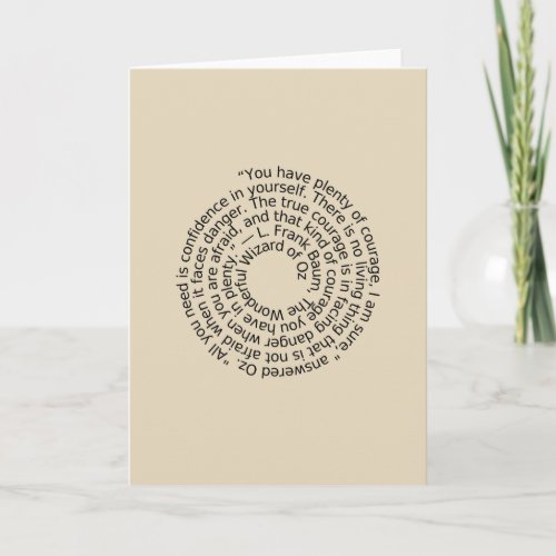 Wizard Oz courage quote notecard