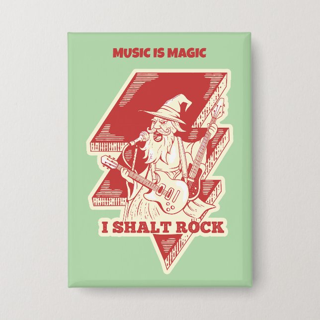 Wizard playing guitar button (Front)