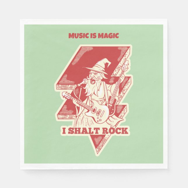 Wizard playing guitar napkins (Front)