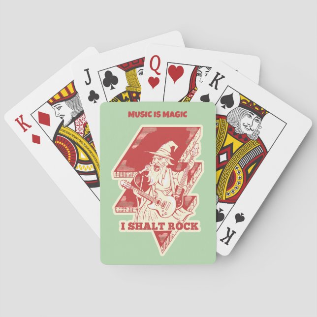 Wizard playing guitar poker cards (Back)