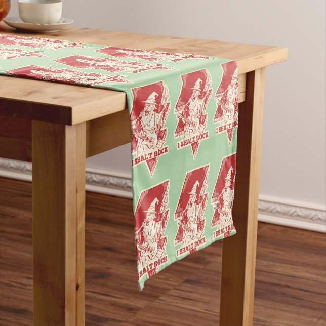 Wizard playing guitar short table runner (In Situ)