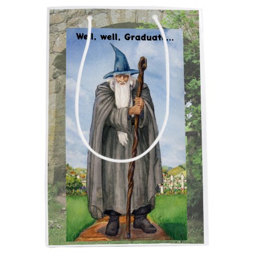 Wizard Prelude to Adventure Funny Graduation Medium Gift Bag