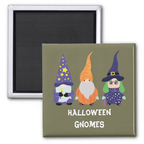 Wizard Pumpkin Witch Halloween Gnomes Magnet
