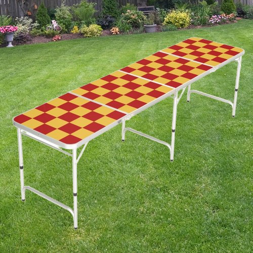 Wizard Red and Gold Checkered Beer Pong Table