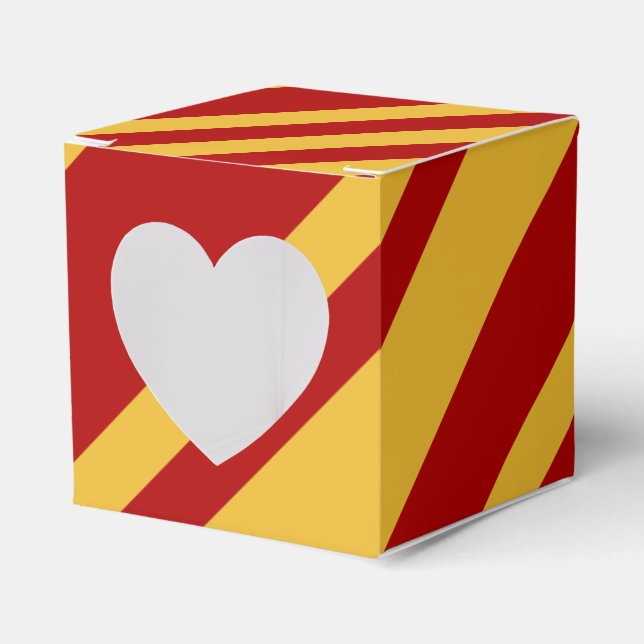 Wizard Red and Gold Heart Favor Boxes (Front Side)
