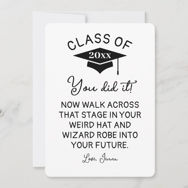 Wizard Robe and Hat Graduation 2026 Funny Custom Holiday Card (Front)