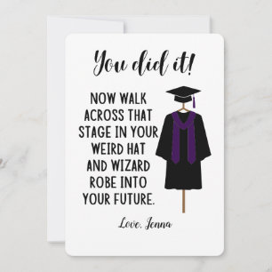 Wizard Robe and Hat Graduation Funny Custom Card