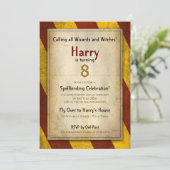 Wizard School Themed Birthday Party Invitation (Standing Front)