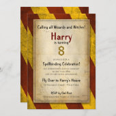Wizard School Themed Birthday Party Invitation (Front/Back)