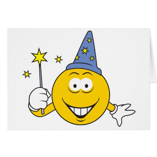 Wizard Smiley Face Cards | Zazzle