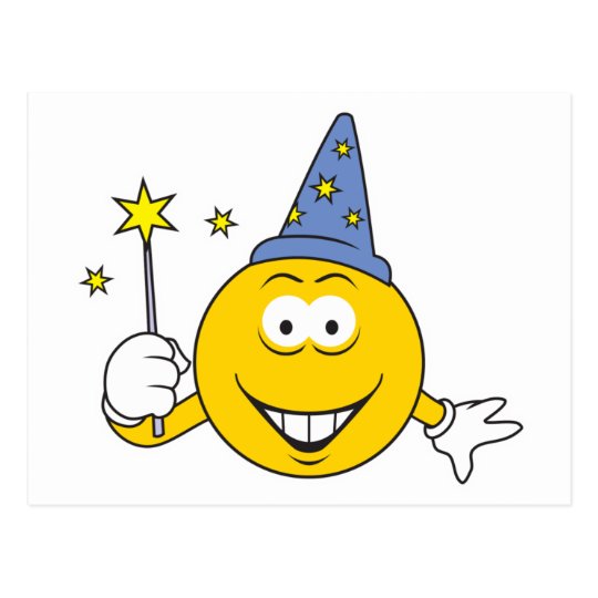 Wizard Smiley Face Postcard