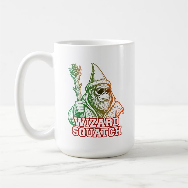 Wizard Squatch Funny Bigfoot Coffee Mug (Left)