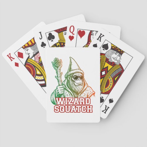 Wizard Squatch Funny Bigfoot Poker Cards