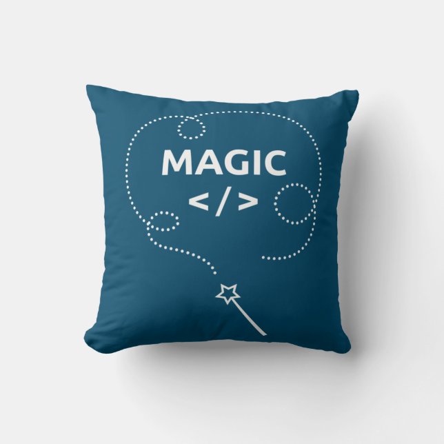 Wizard Wand: Cute Design Throw Pillow (Front)