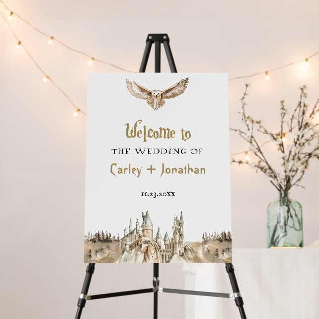 Wizard Wedding Welcome Sign, Magical Wedding Welco Foam Board (In Situ (Stand))