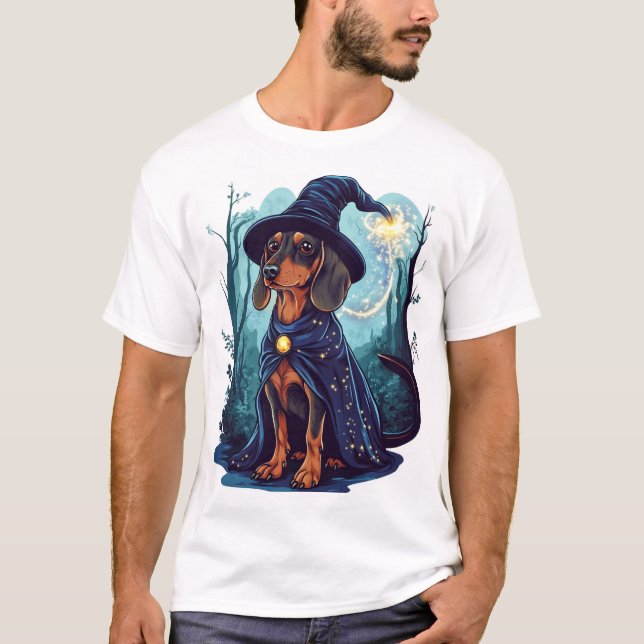 Wizard Wiener � Magical Dachshund T-Shirt (Front)