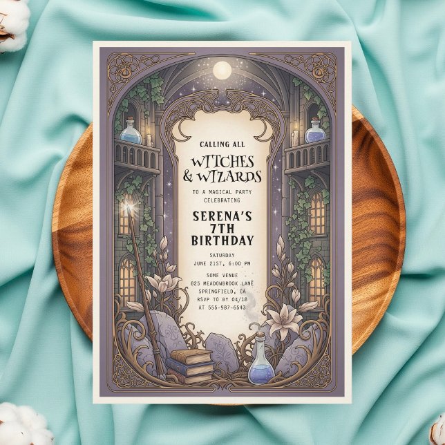 Wizard Witch Magic Castle Birthday Invitation (Creator Uploaded)