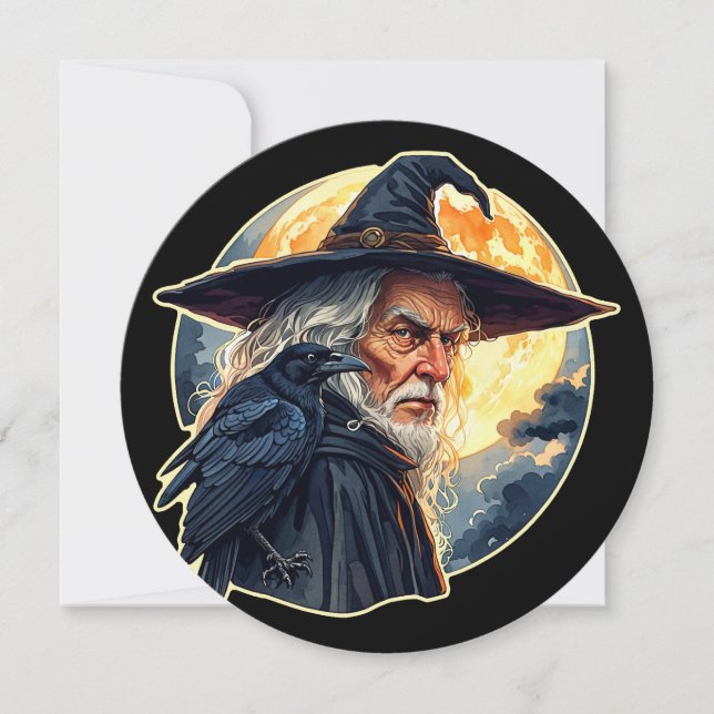 Wizard with a Raven - Halloween Fan Fun 2 (Front)