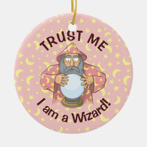 Wizard with Ball Ceramic Ornament