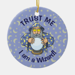 Wizard with Ball Ceramic Ornament